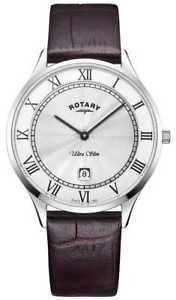 【貨物輸送無料】rotary mens ultra slim brown leather strap gs0830001 watch  17