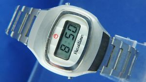 【貨物輸送無料】early rare retro vintage realtime mens quartz lcd digital watch 1970s