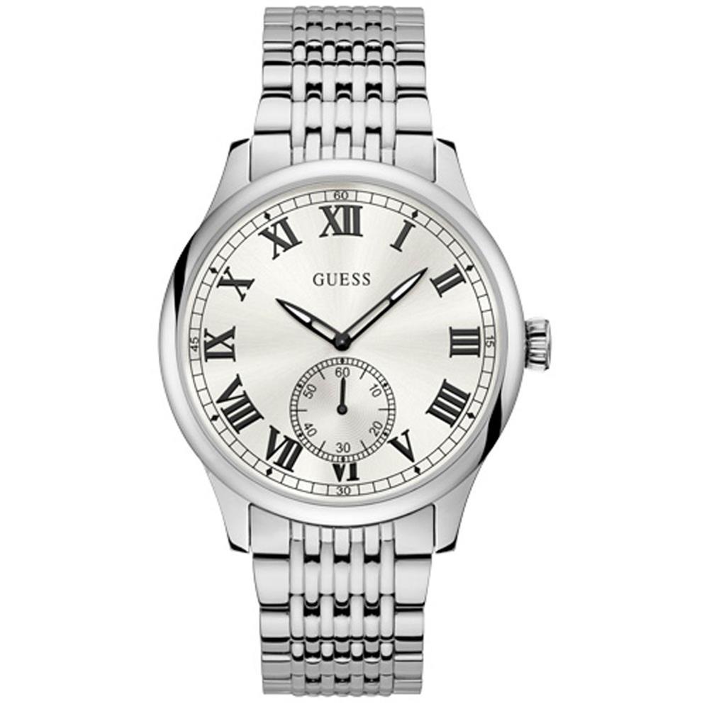 【送料無料】neues angebotguess mens cambridge 44mm steel bracelet amp; case quartz analog watch w1078g1|hokushin