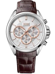 【貨物輸送無料】 hugo boss  ヘモグロビン1512881 leather strap chronograph designer mens wrist watch