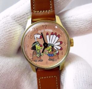 【貨物輸送無料】gogo gophers manual wind,70s midsize rare mint character watch,m28,lk