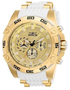 【送料無料】invicta 25510 mens speedway chronograph white strap quartz watch