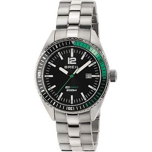 【送料無料】orologio breil midway uomo tw1631 acciaio nero verde watch 200m nuovo sportivo|hokushin