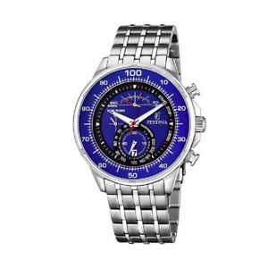 【送料無料】orologio cronografo uomo festina f68303 acciaio silver blu chrono watch steel｜hokushin