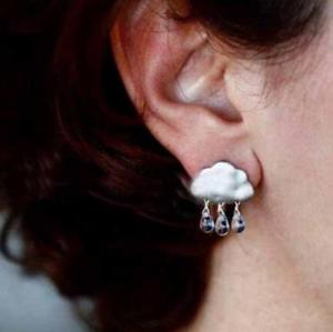 【送料無料】ピアス　デクラウドピアス　as de56354 e148 nette wolke regen asymmetrische anmut ohrring zink legierung wa｜hokushin
