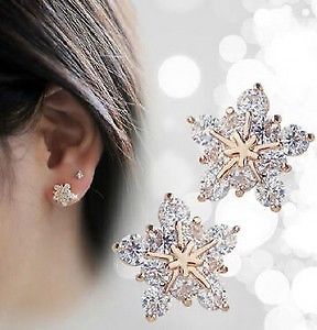 【送料無料】ピアス　デクリスタルスノーフレークピアス｜hokushin