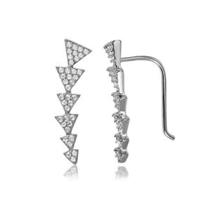 【送料無料】ピアス　レディーススターリングシルバーピアスdamen 925 sterlingsilber rh 6 feil up cz kletternder ohrringe｜hokushin