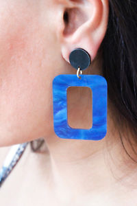 【送料無料】ピアス　レトロピアス　ドロップuk neu blau gro retro geometrischer perspex tropfenohrringe glamzam statement｜hokushin