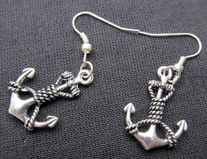 【送料無料】ピアス　アンカーロープピアス　シルバーピアス　ボートキャプテンanker mit seil 1 ohrringe miniblings ohrhnger schiff boot kapitn segeln silber｜hokushin