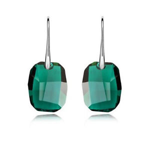 【送料無料】ピアス　エメラルドグリーンクリスタルシルバーピアス　smaragd grn kristall 925 silber lange ohrringe