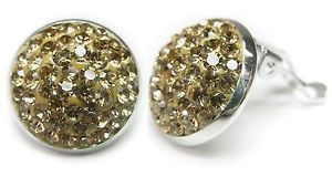 【送料無料】ピアス　ライトコロラドトパーズピアス　ブラウンピアス　neu 16mm ohrclips mit strasssteine light colorado topazbraun ohrringe ohrclipse｜hokushin