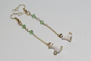 【送料無料】ピアス　ウサギレピアス　cg3673 lang weier hase ohrringe von les nereides｜hokushin