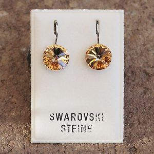 【送料無料】ピアス　ピアス　ライトコロラドトパーズピアス　スワロフスキーブラウンneu ohrhnger mit 10mm swarovski steine in light colorado topazbraun ohrringe｜hokushin 12,905円
