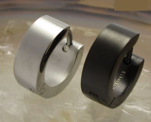 【送料無料】ピアス　クラシックフープマットステンレスピアス　メンズミリミリkikuchi klassiche creolen schwarz silber matt edelstahl ohrringe herren 5mm13mm
