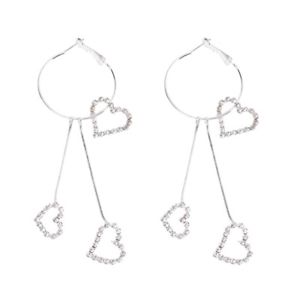 【送料無料】ピアス　メッキラインストーンハートピアス　10xversilbert strass herz ohrringe ohrhaenger ohrschmuc a8i5 q2o4 r7m3 j0u4