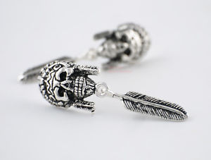 【送料無料】ピアス　スケルトンピアス　ピアス　スターリングシルバーバイカーcacique schdel skelett ohrringe ohrhnger 925 sterling silber biker damen a1598