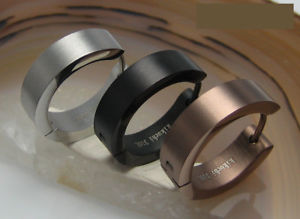 【送料無料】ピアス　ステンレススチールピアス　シルバーゴールドブラックブラウンフープedelstahl creolen damen herren mnner ohrringe matt silber schwarz braun rotgold
