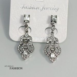 【送料無料】ピアス　ファッションクリスタルラインストーンピアス　シルバーヴィンテージペンダント｜hokushin