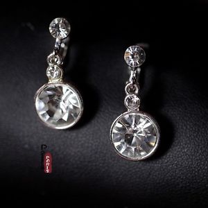 【送料無料】ピアス　クリスタルシルバーピアス　クリップドリップラウンドレトロオリジナルohrringe clips tropf runde kristall silber retro original einfach e2