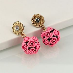 【送料無料】ピアス　ピアス　フラワーラウンドレトロアンティークローズohrringe blume rose runde retro antik abend ehe geschenk dd 3