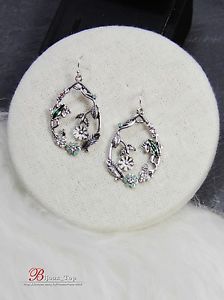 【送料無料】ピアス　ピアス　シルバーブランチツリーフラワーリーフカエルグリーンohrringe silber branch baum blume blatt frosch grn wei d 4