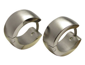 【送料無料】ピアス　ステンレススチールピアス　メンズフープマットシルバーミリアークpaar edelstahl ohrringe herren mnner klapp creolen silber matt 6mm13mm bogen