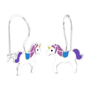 【送料無料】ピアス　ユニコーンドロップロングデザインピアス　kinder sterlingsilber wei mystische einhorn tropfen lang design ohrringe