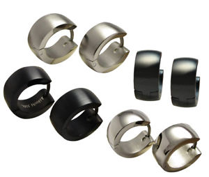 【送料無料】ピアス　ピアス　ステンレスフープシルバーブラックレッドゴールドボウherren damen ohrringe edelstahl creolen 6mm13mm silber schwarz rotgold bogen｜hokushin