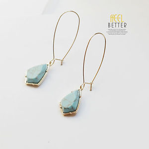 【送料無料】ピアス　ゴールデンピアス　パジャマレトロクラスohrringe schlfer lang golden tropf trkis blau retro class dd 7