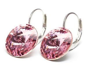 【送料無料】ピアス　ピンクライトピンクライトピアス　スワロフスキーピアス　ローズneu ohrhnger mit 12mm swarovski steine light rosehellrosarosa ohrringe