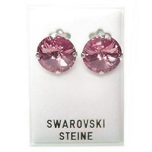 【送料無料】ピアス　ピアス　ピンクライトピンクライトスワロフスキーピアス　ローズneu ohrclips 14mm swarovski steine light rosehellrosarosa ohrringe ohrclipse
