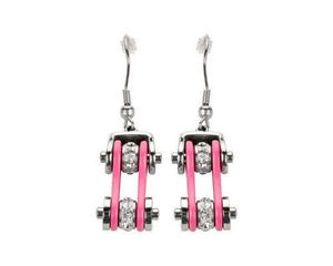 【送料無料】ピアス　レディースバイカーステンレススチールチェーンピアス　シルバーピンクアメリカdamen biker edelstahl fahrradkette ohrringe silber rosa usa verkufer 12,586円