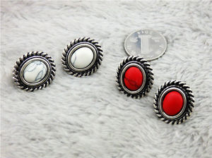 【送料無料】ピアス　ピアス　ゴールデンチップオーバルターコイズホワイトレトロクリップohrringe clip auf golden chips einfach oval trkis wei retro j8
