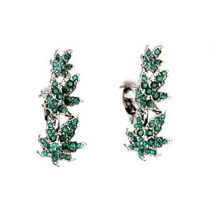 【送料無料】ピアス　ピアス　シルバーアールデコリーフグリーンエメラルドビンテージクリップohrringeohren clips silber art deco blatt grn smaragd vintage j2