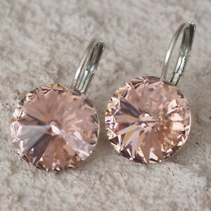 【送料無料】ピアス　ピアス　スワロフスキークリスタルビンテージローズピンクローズピアス　neues angebotneu ohrhnger 12mm swarovski steine vintage roserosaaltrosa ohrringe