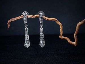 【送料無料】ピアス　シルバーピアス　コネクタダブルドリップアールデコクラス