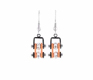 【送料無料】ピアス　レディースミニステンレスチェーンピアス　ブラックオレンジアメリカdamen mini edelstahl fahrradkette ohrringe schwarz orange usa verkufer