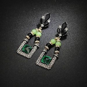 【送料無料】ピアス　スタッドピアス　ファッショングリーンブラックスクエアアールデコビンテージ×ohrringe mode gestt grn schwarz platz art deco jahrgang hochzeit x7