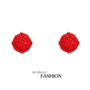 【送料無料】ピアス　ピアス　プラグチップレッドレトロ
