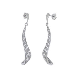 【送料無料】ピアス　レディーススターリングシルバーピアス　damen 925 sterlingsilber pflastern cz hngende ohrringe
