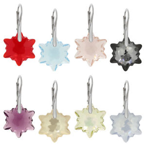 【送料無料】ピアス　エーデルワイススワロフスキーシルバーピアス　silber ohrringe gemacht mit 6748 edelweiss blume 18mm swarovski kristalle 14,024円