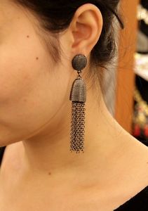 【送料無料】ピアス プラグタッセルフリンジピアス シルバー