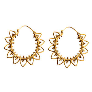 【送料無料】ピアス　ゴールドトーンサークルフラワーピアス　81stgeneration messing gold ton blume ethnische kreis tribal ohrringe
