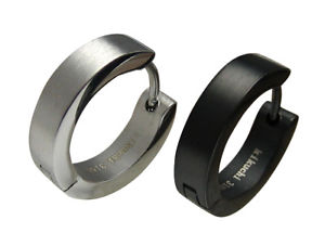 【送料無料】ピアス　ピアス　チタンステンレスフープシルバーマットブラックkikuchi herren ohrringe titan edelstahl creolen 4mm16mm silber schwarz matt