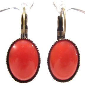 【送料無料】ピアス　ピアス　ビンテージボヘミアガラスコーラルオレンジハンドメイドピアス　soho ohrhnger ohrringe true vintage bohemia glas coral orange 1960´s handmade