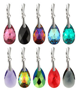 【送料無料】ピアス　スワロフスキースターリングシルバーピアス　sterling silber birne ohrringe gemacht mit 6106 22mm swarovski kristallen｜hokushin