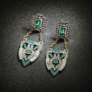 【送料無料】ピアス　アールデコシルバーピアス　コネクタクラスビンテージ｜hokushin