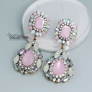 【送料無料】ピアス　クリップピアス　ファッションゴールデンピンクホワイトクリスタルケースビンテージトレーラーohrringe mode clip golden rosa wei kristall fallen gro jahrgang anhnger yw2
