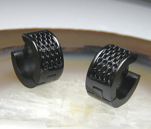 【送料無料】ピアス　ステンレススチールピアス　フープチタンブラックネットトップedelstahl creolen titan schwarz ip herren damen ohrringe mnner flinserl net top
