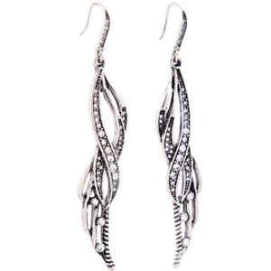 【送料無料】ピアス　アールデコレトロピアス　シルバーキャンドルホルダーロングピンohrringe silber kerzenhalter lang stift gepflastert art deco retro xx23